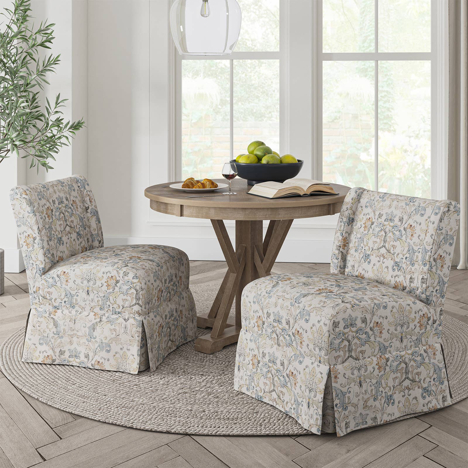 Edwin Slipper Chair with Slipcover Set Of 2