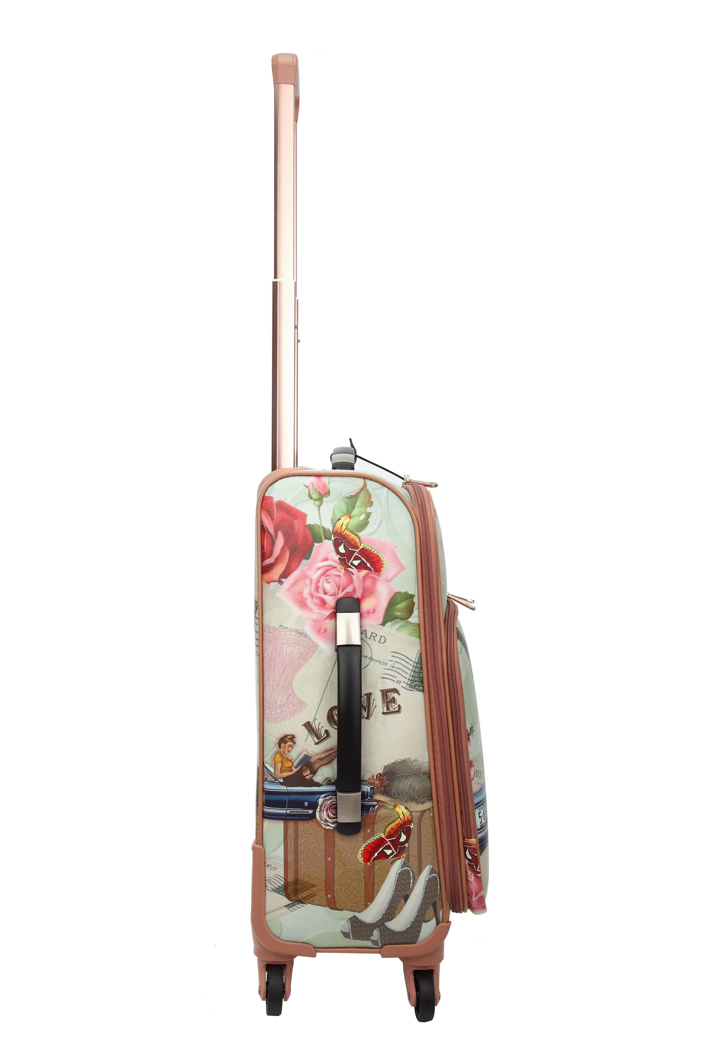 Arosa Love in Bloom Spinner Wheeled Carry-On Luggage