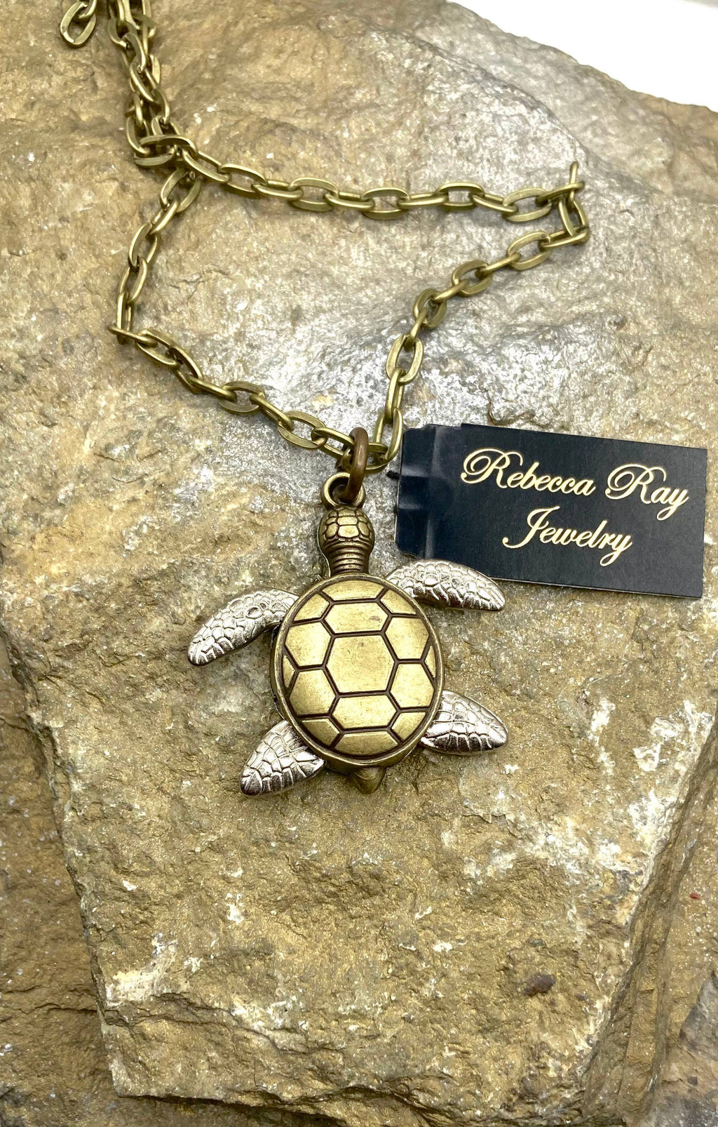 Vintage Two Toned Turtle Necklace