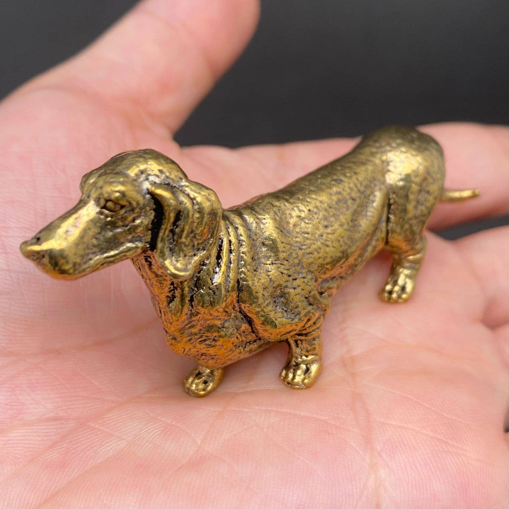 Brass Dachshund Dog Crafts Decoration Desktop Ornaments