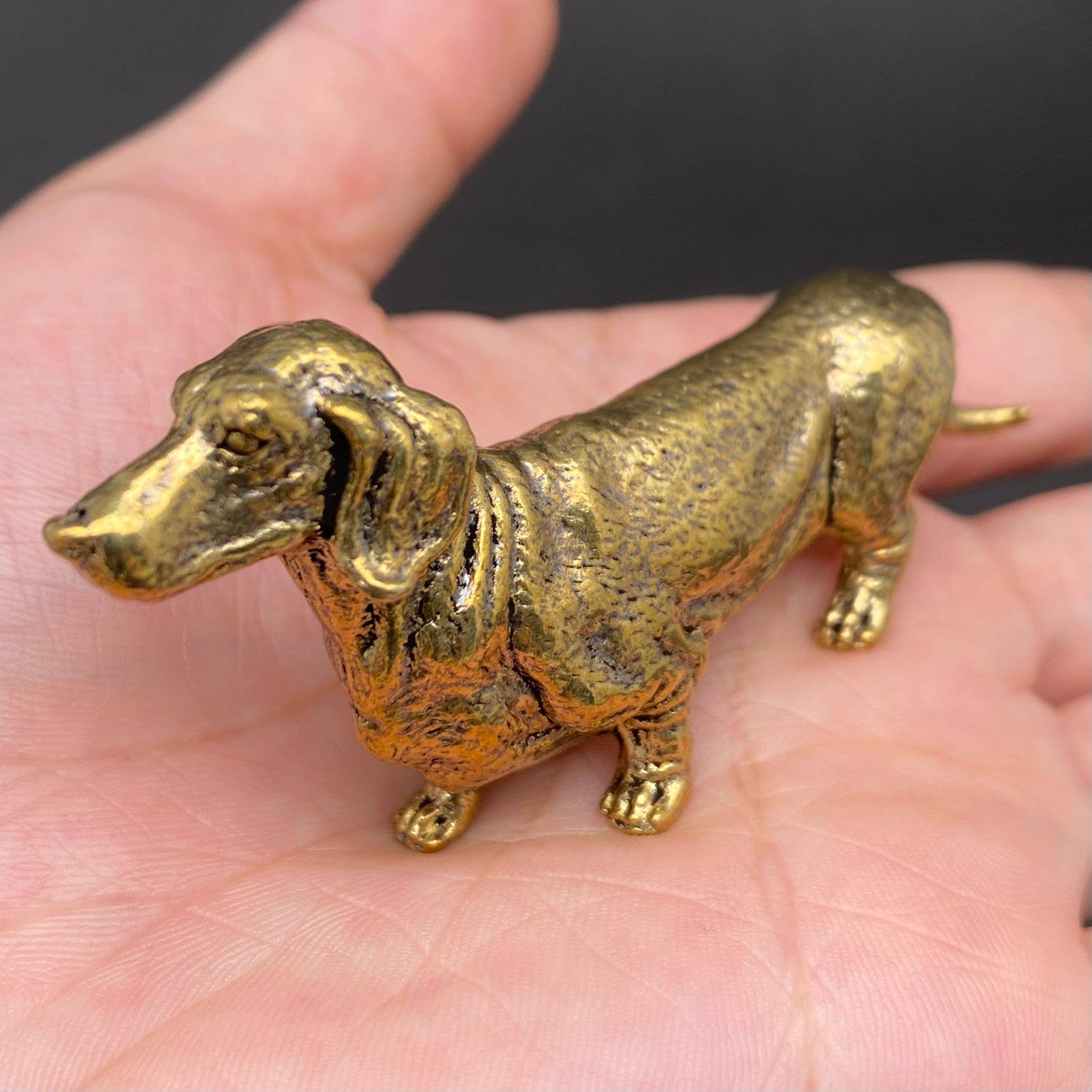 Brass Dachshund Dog Crafts Decoration Desktop Ornaments