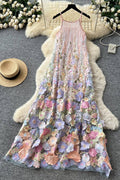 Floral Sleeveless Casual Maxi Dress