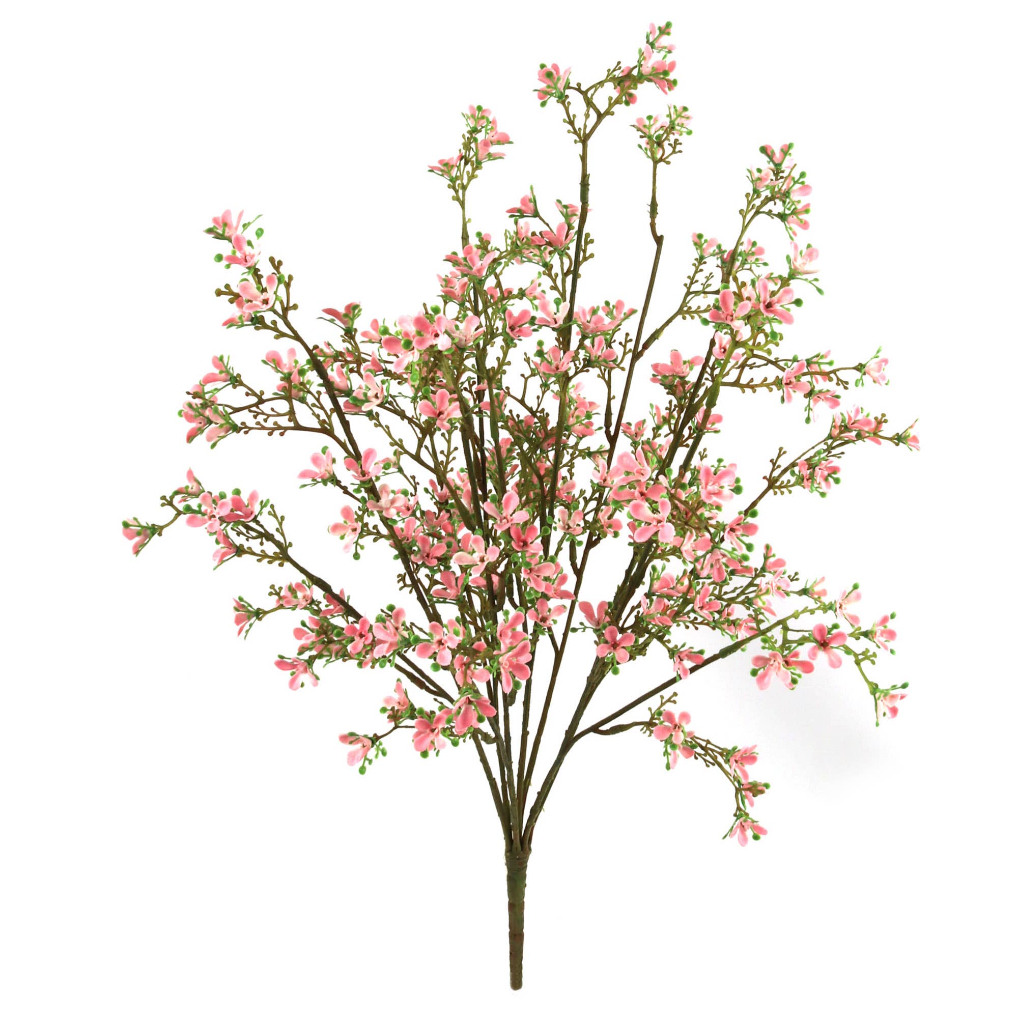 22" Mini Flower Bush Pink Faux