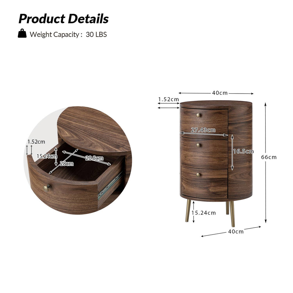 Etta Drum 3 - Drawer End Table