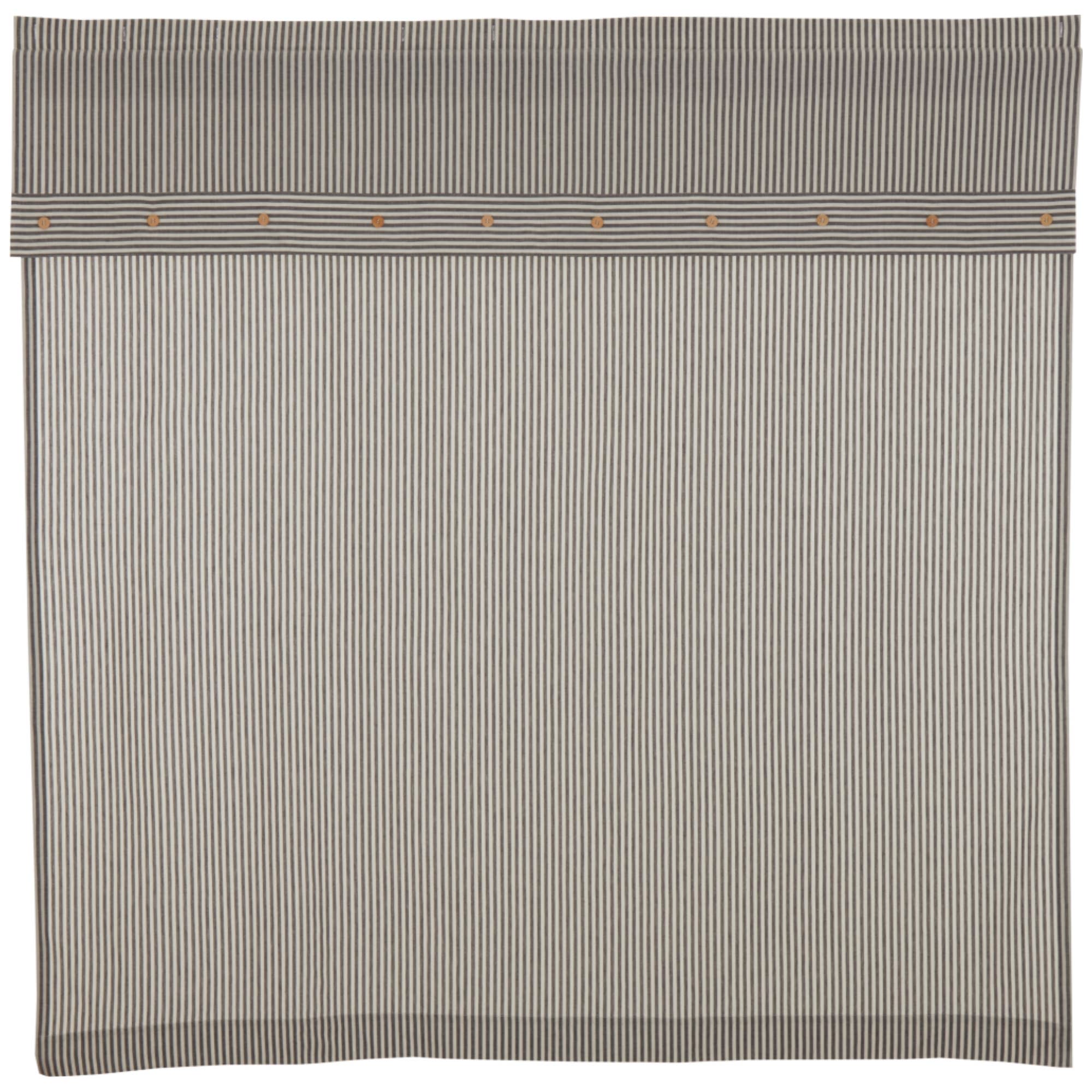 Farmhouse Ticking Gray Shower Curtain 72Lx72W