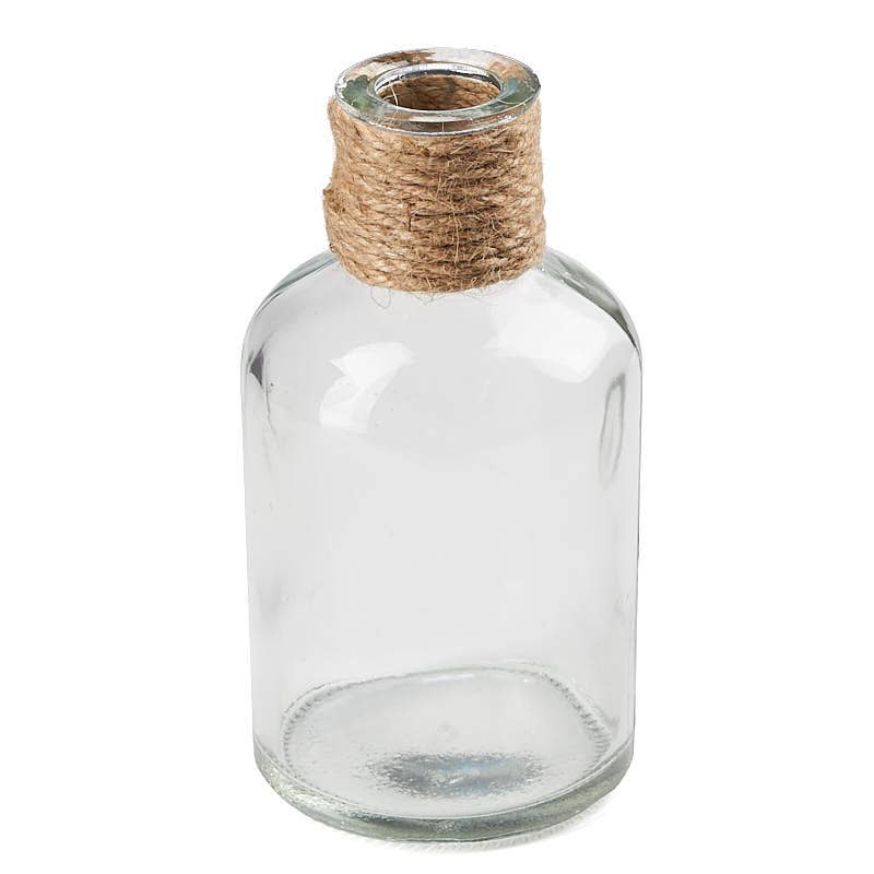 Jute Embellished Small Glass Apothecary Bottle - Select Size