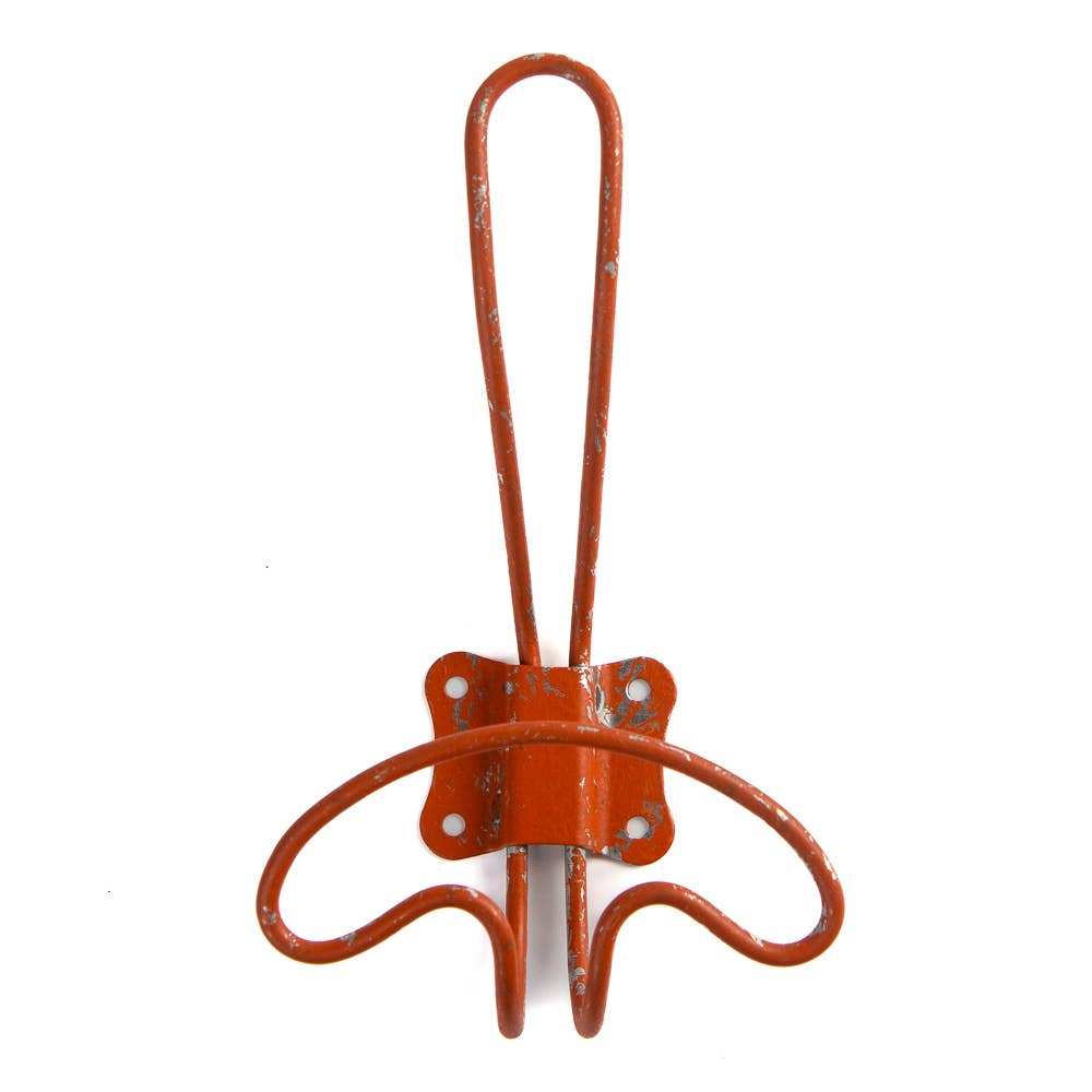 6-1/2" Rustic Distressed Metal Wall Hook- Select Color