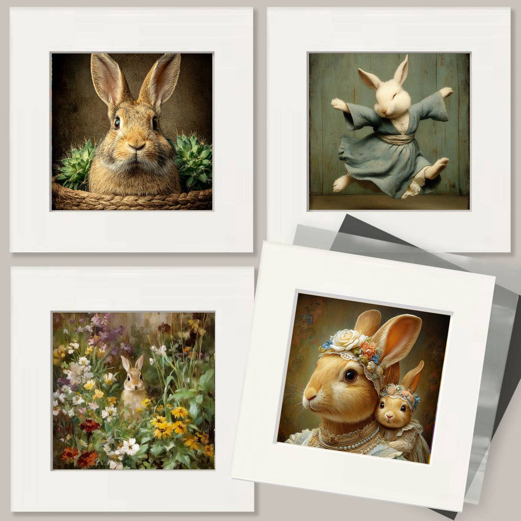 Vintage Rabbit Dancing Art Print