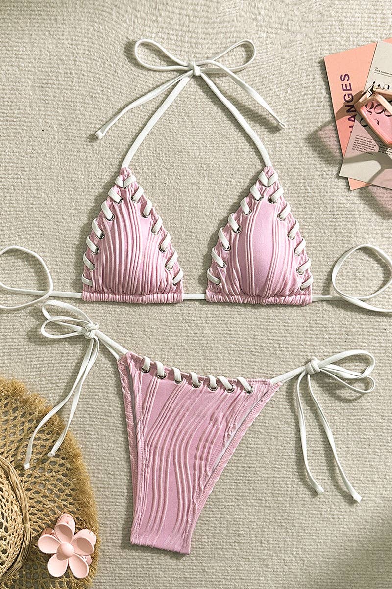 Strappy Ruched Bikini Set