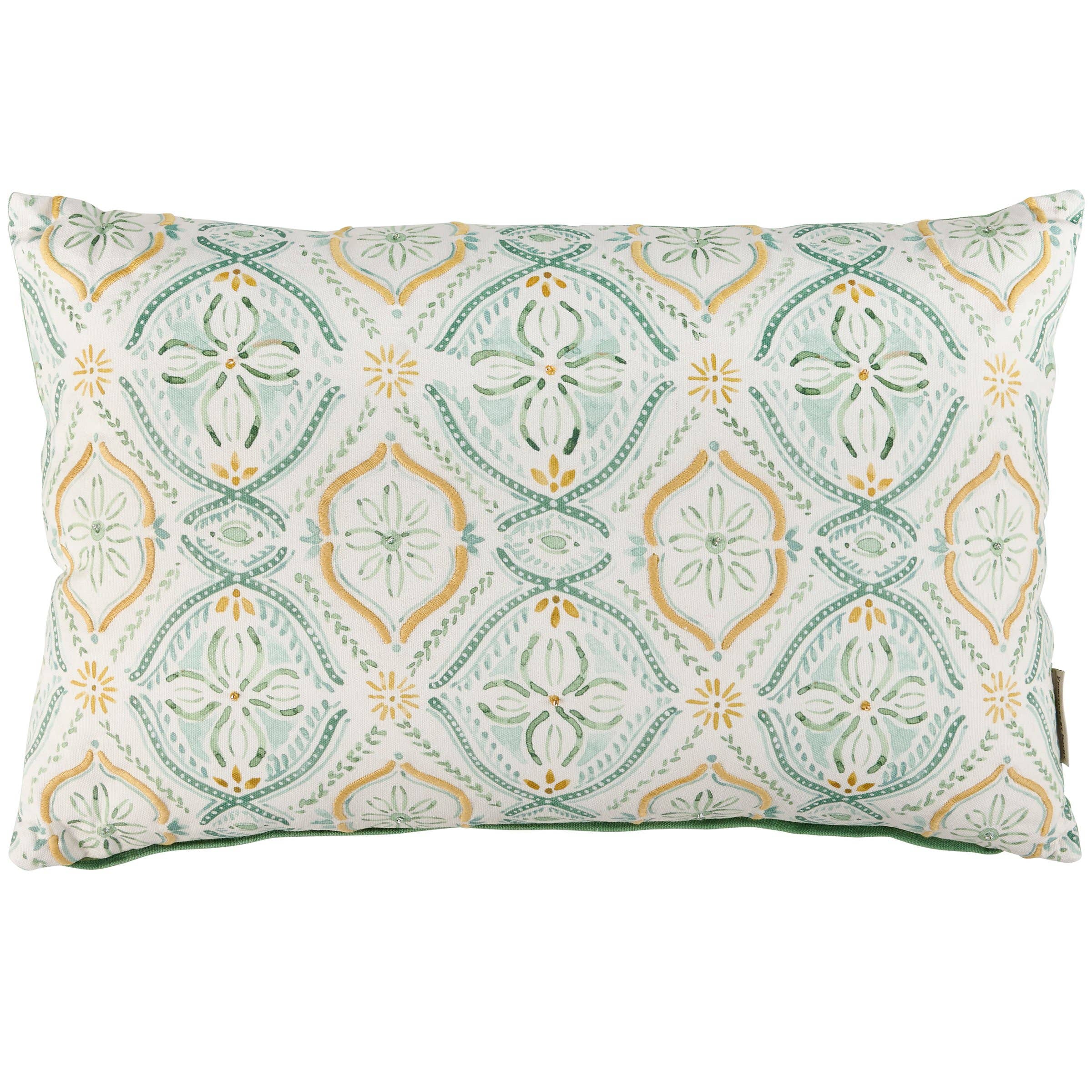 Green Beaded Pillow