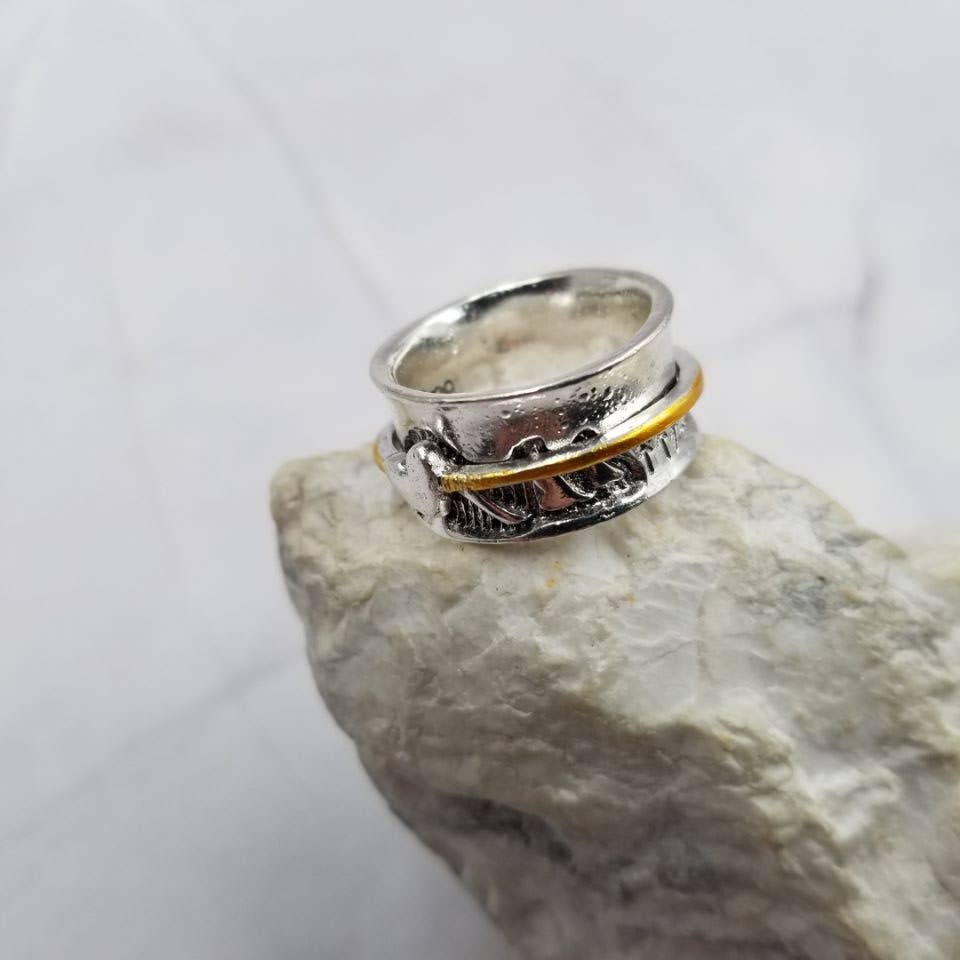 Vintage Heart Fidget Spinner Ring - Valentine's Day