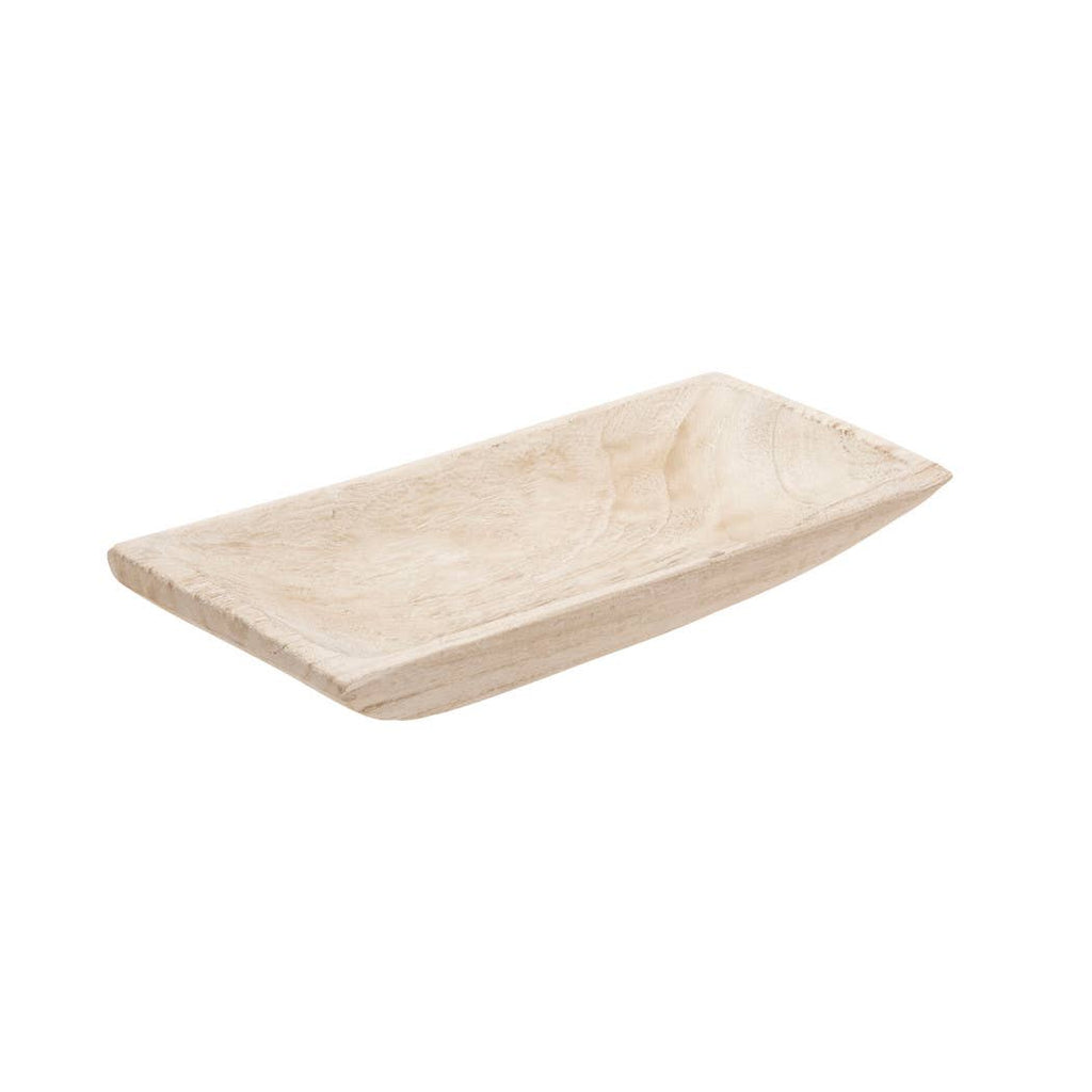 White 15/20 in. Wooden Rectangular Coastal Trays (Set of 2)