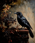 Vintage Raven - Animal Still Life Wall Art Prints – 8″x10″ Artwork for 11″x14″ Frame